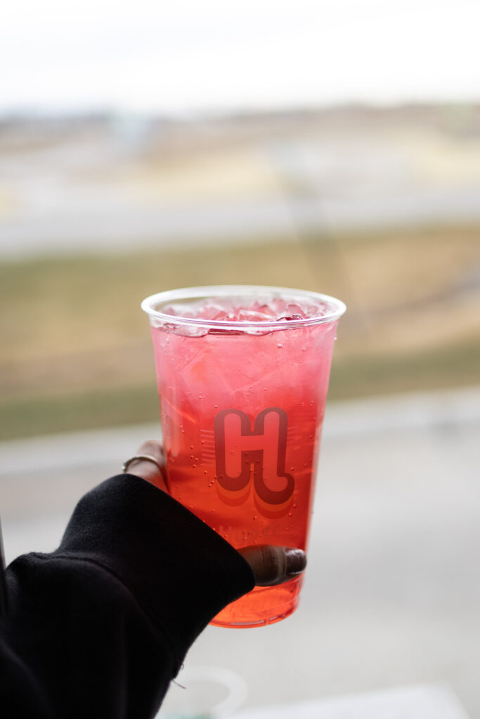 Iced coffee with sugar free syrup at Hyper Energy Bar